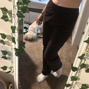 Low Waisted Brown Suede Pants
